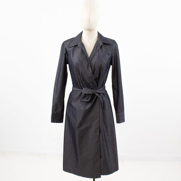 Banana Republic 6 Italian Chambray Midi Wrap Dress - Picture 4 of 10